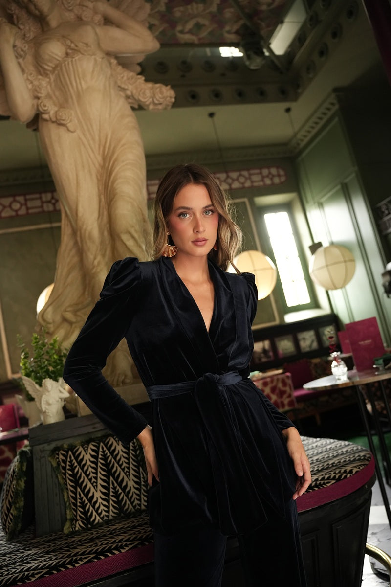 Traje terciopelo marino