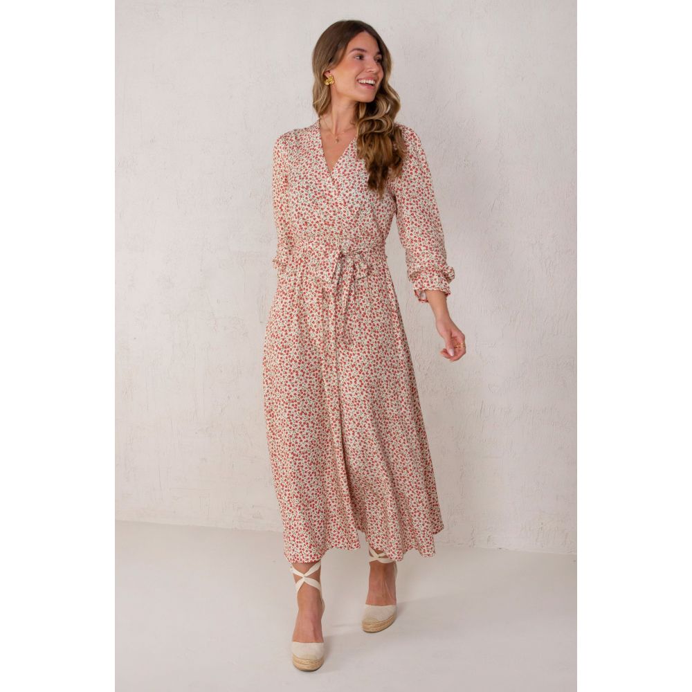 Vestido Julieta Flores Rojo