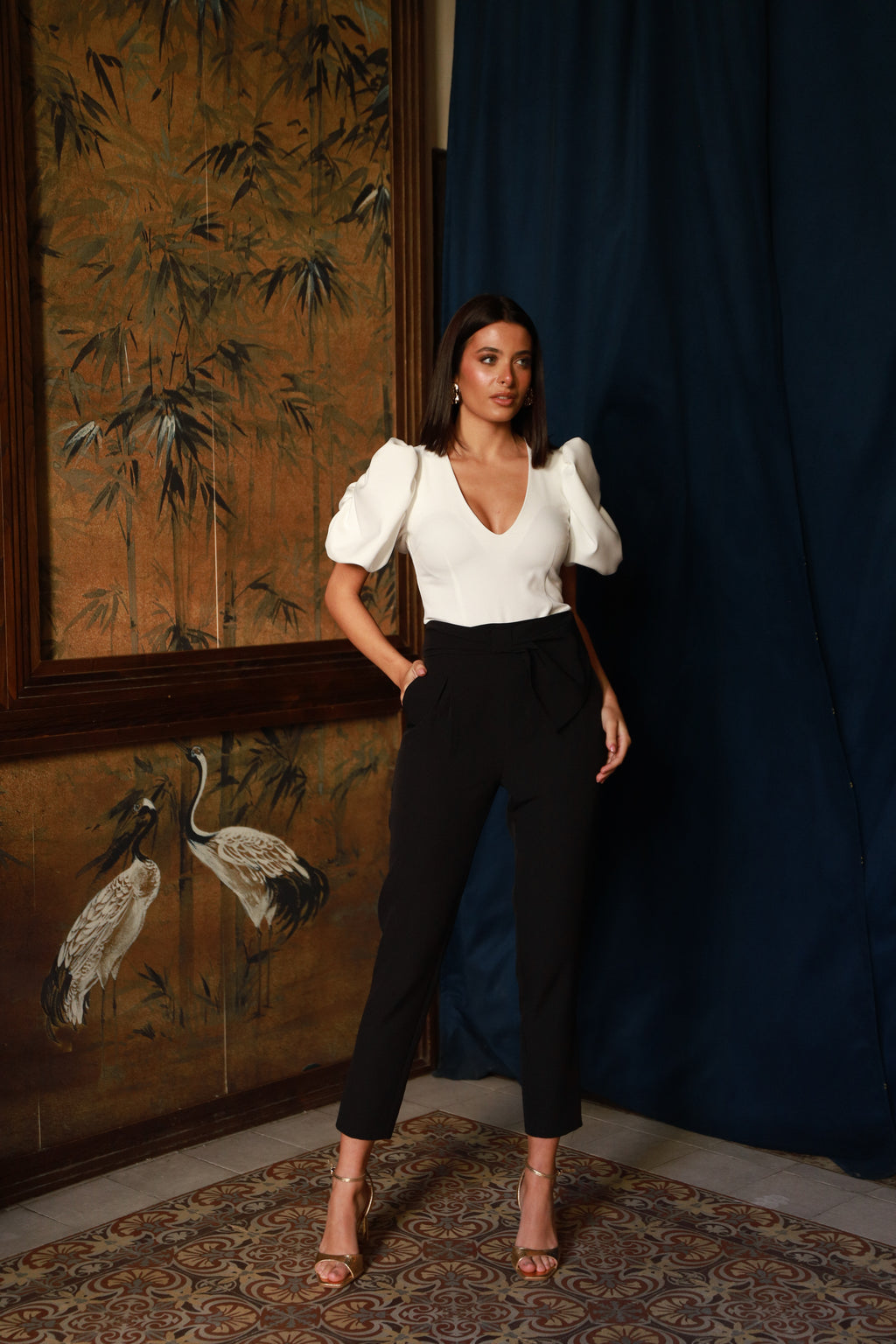 Pantalón negro lazo