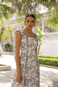 Vestido blanco bordado marino lazo