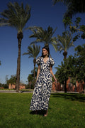 Vestido étnico marino escote V