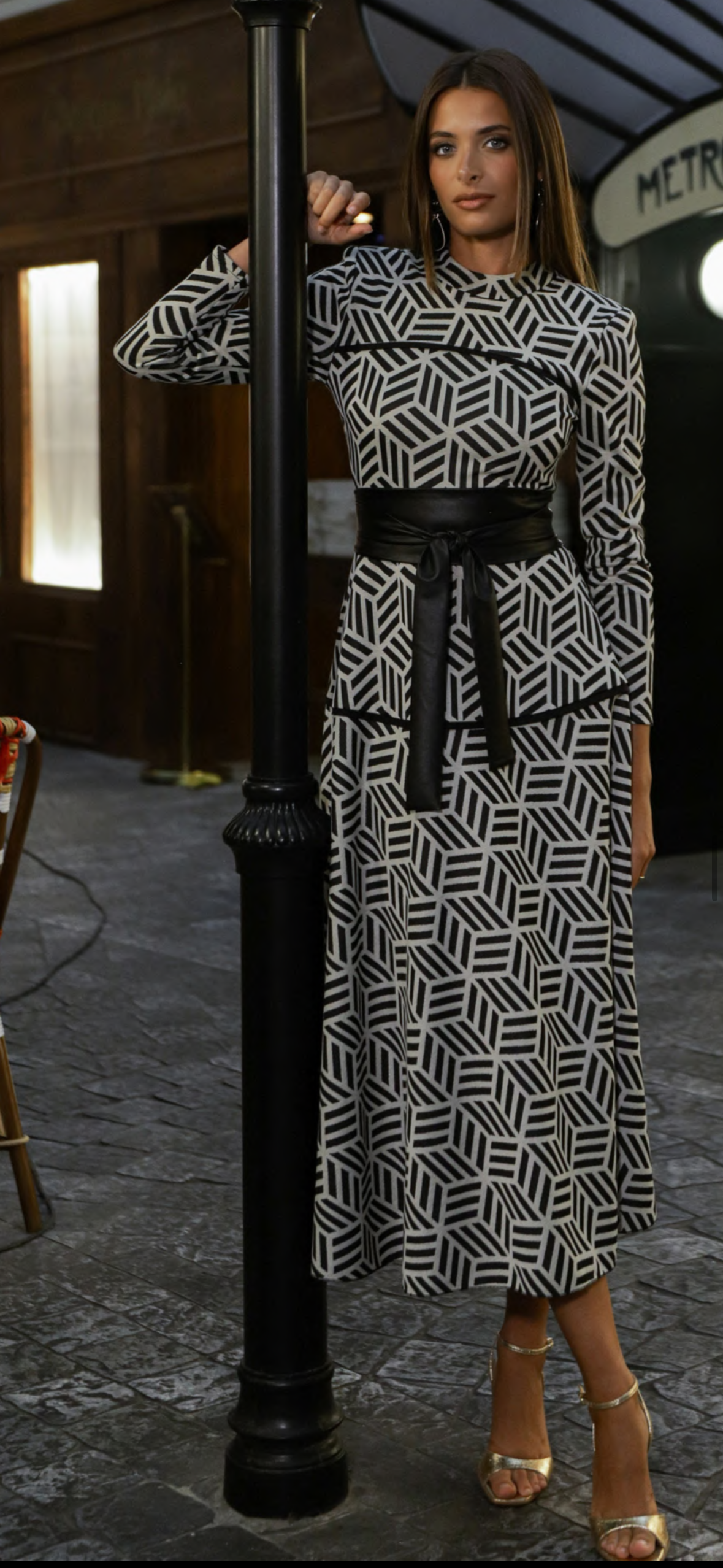 Vestido geométrico punto fajín