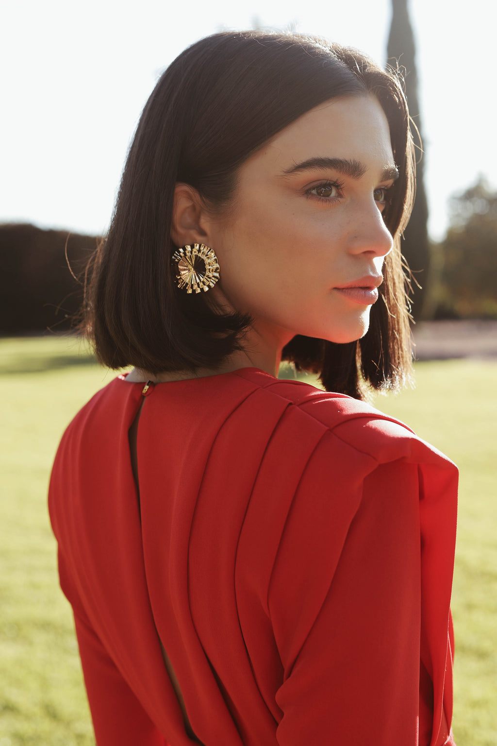 VESTIDO ROJO PLIEGUES