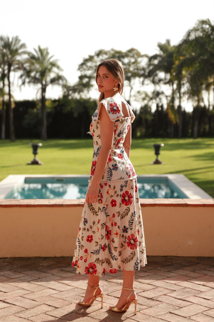 Vestido bordado colores