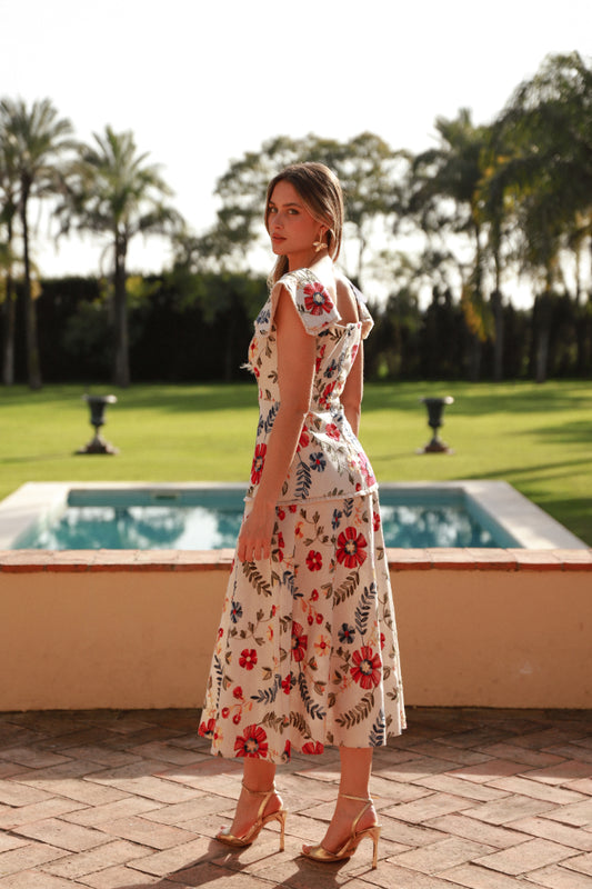 Vestido bordado colores