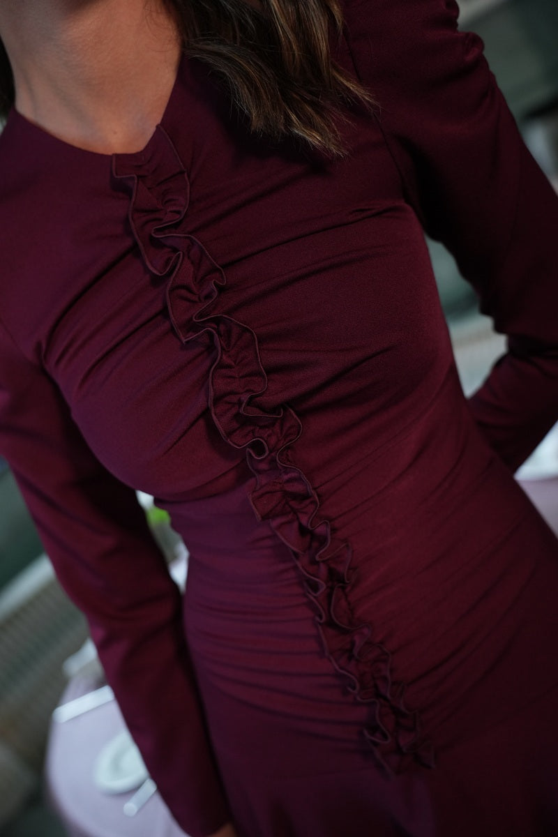 Vestido franela liso bajo picos