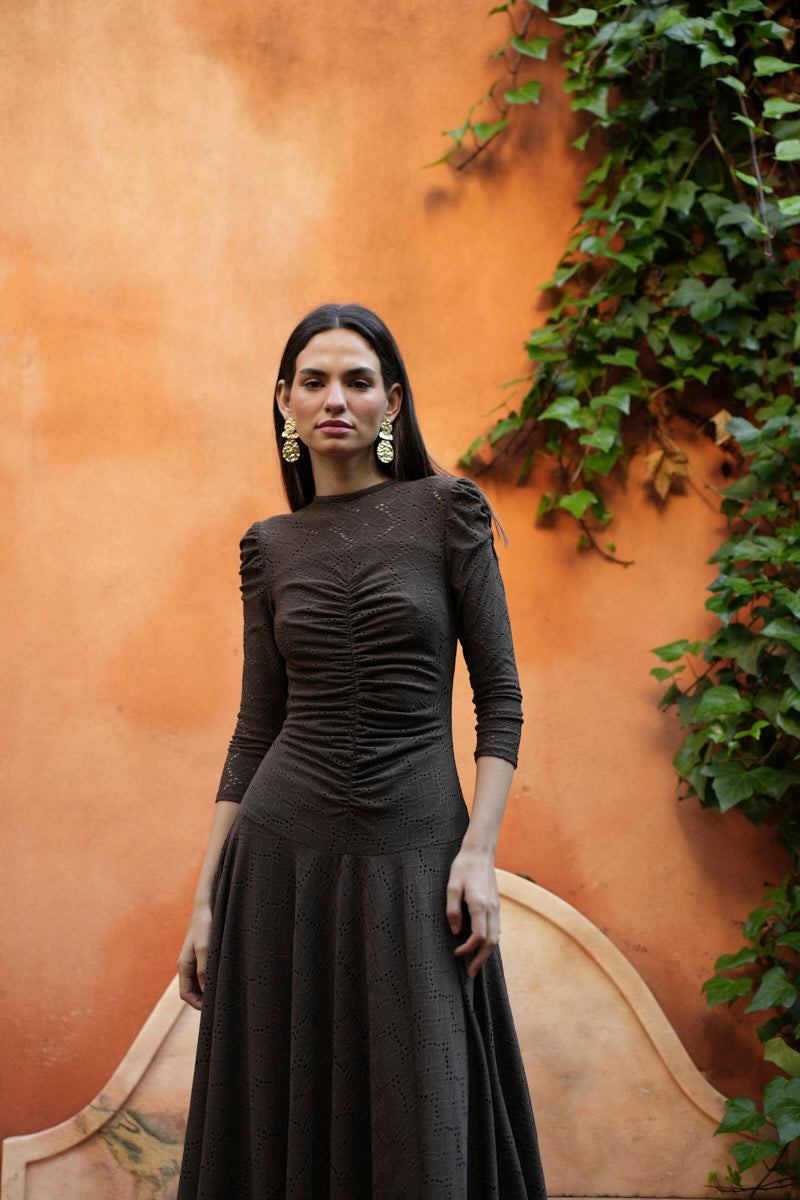 Vestido punto calado