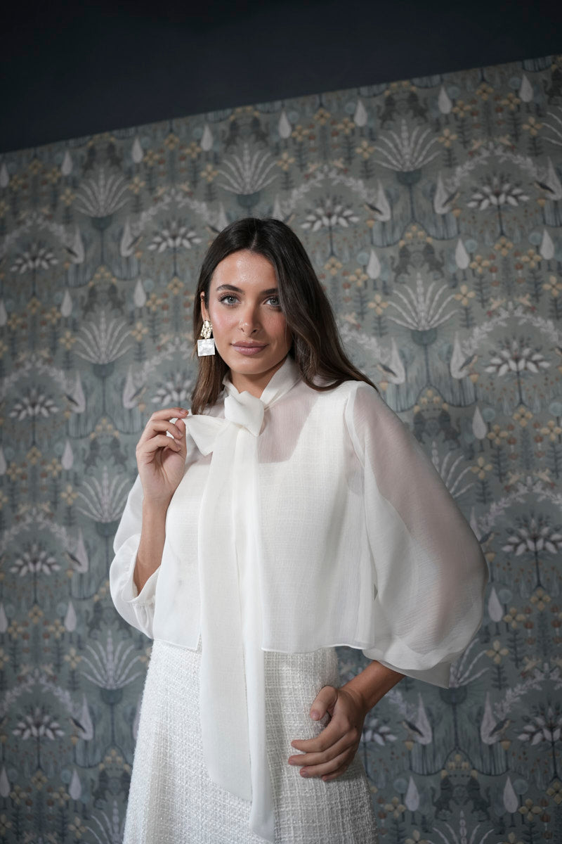 Vestido chanel con blusa gasa