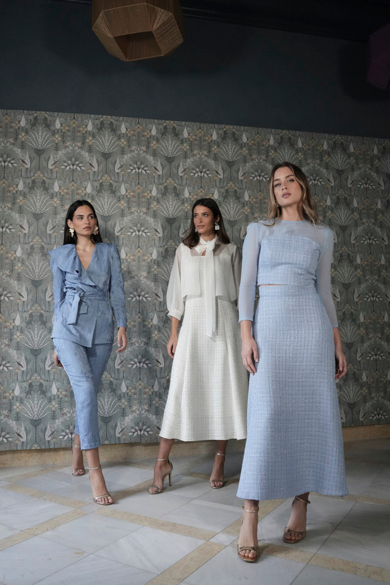 Vestido chanel con blusa gasa