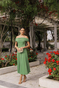 Vestido punto musgo escote bañera