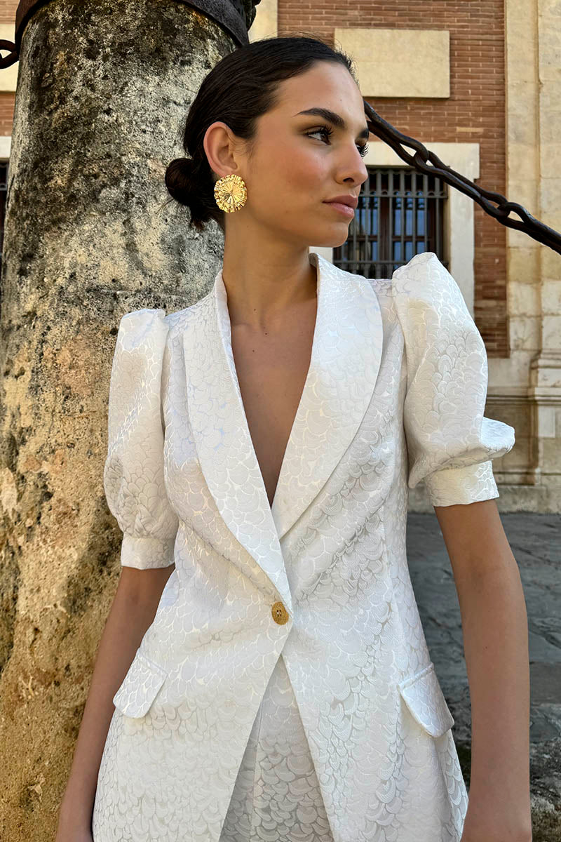 Traje jacquard blanco (+Colores)