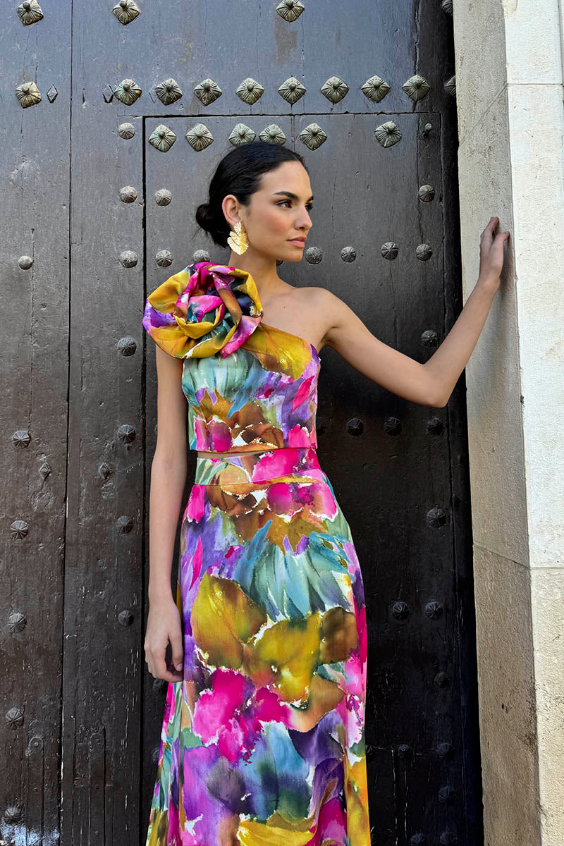 Conjunto top falda estampado flor