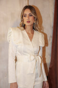 Traje cruzado jacquard solapas