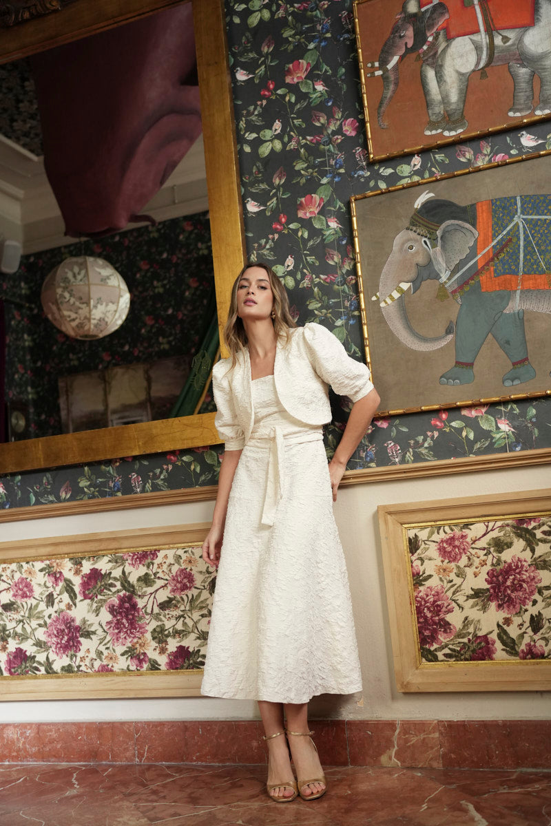 Vestido jacquard torera