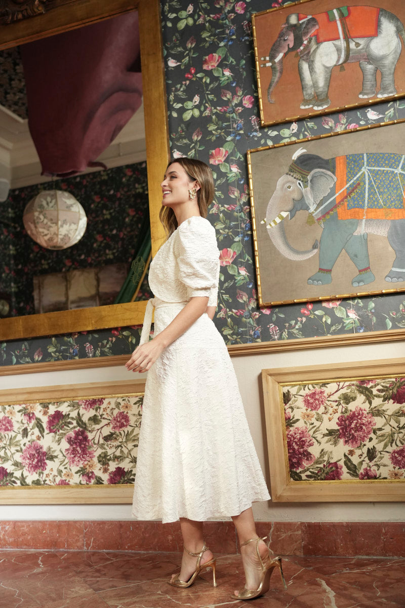 Vestido jacquard torera