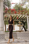 Vestido choco cut-out detalle dorado