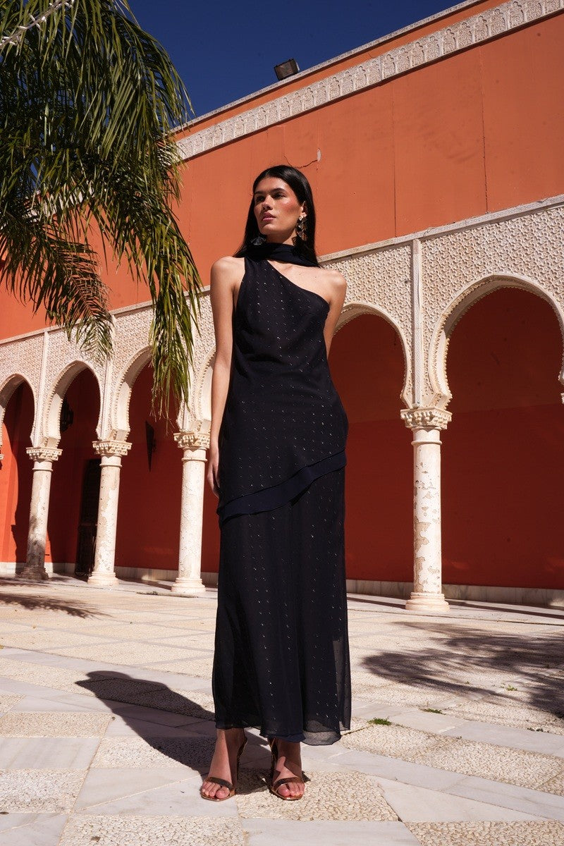 Conjunto Noche plumetti top falda marino