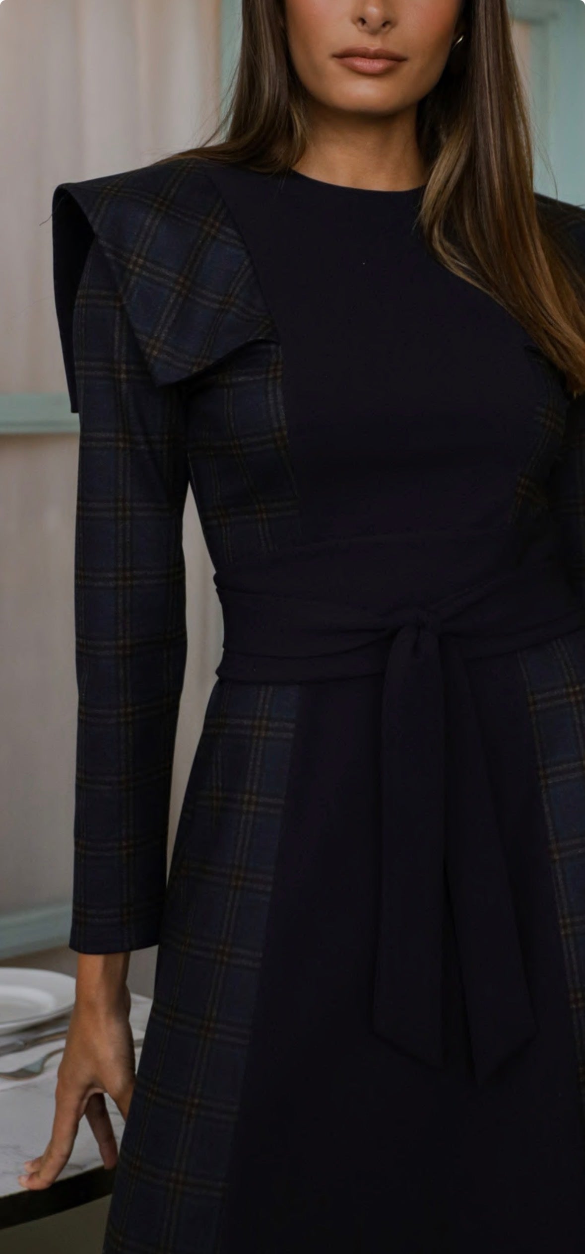 Vestido cuadros bicolor