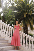 Vestido cuadro fuxia-rojo