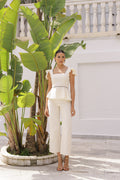 Conjunto top pantalón loneta vivo