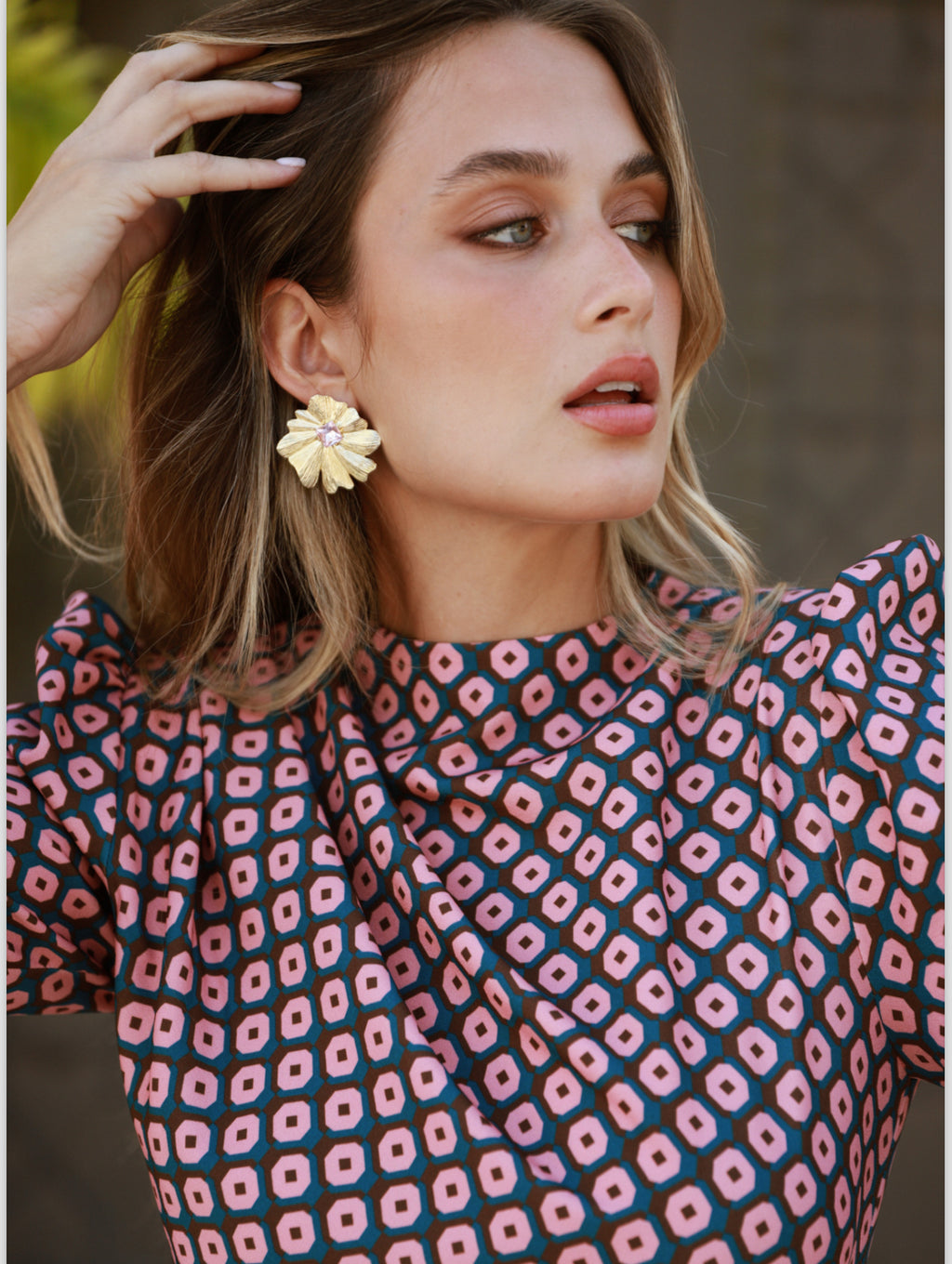 Vestido Ika estampado geométrico