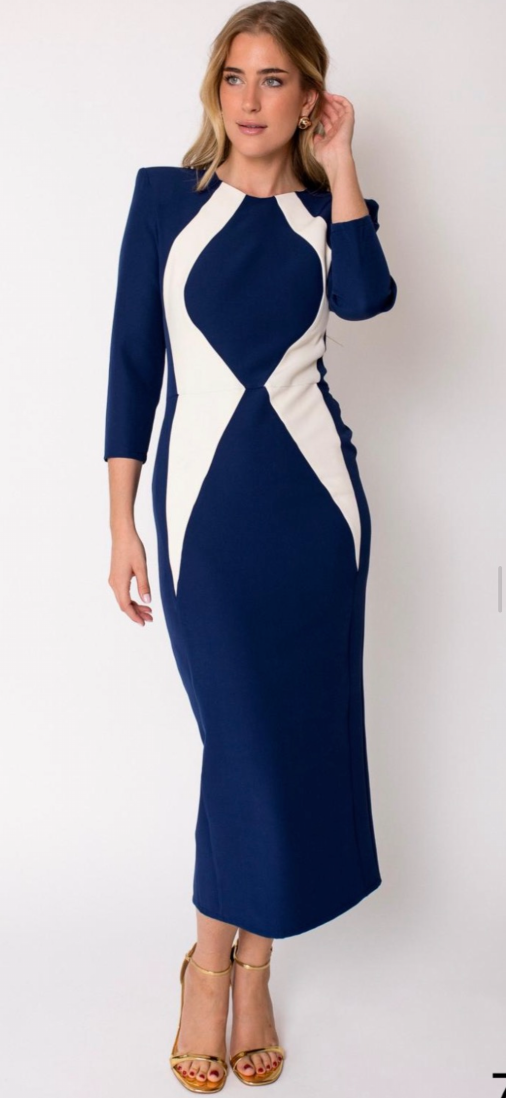 VESTIDO FRANJAS PECHO BICOLOR