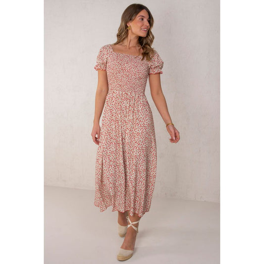 Vestido Clara Flores Rojo