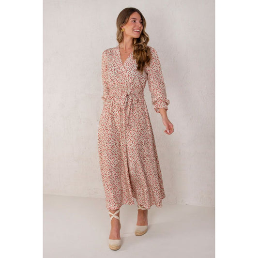 Vestido Julieta Flores Rojo