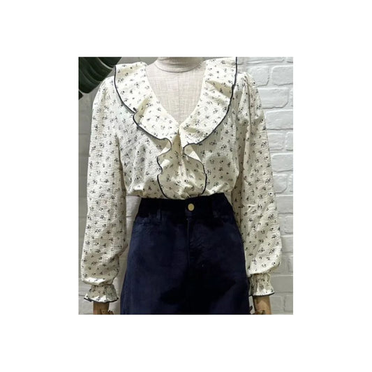 Camisa AA Volantes Floral Azul