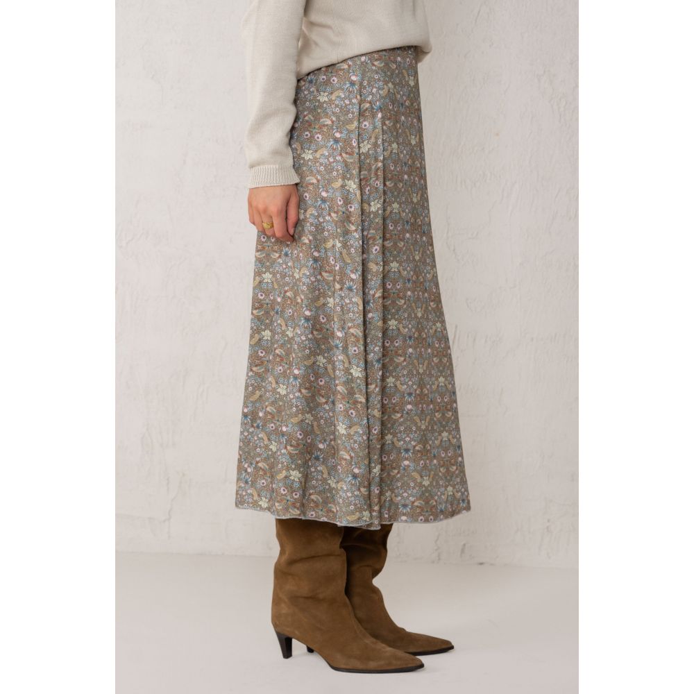 Falda Carla Estampado Marron