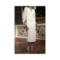 Vestido Frunce Manga Voile Bordado