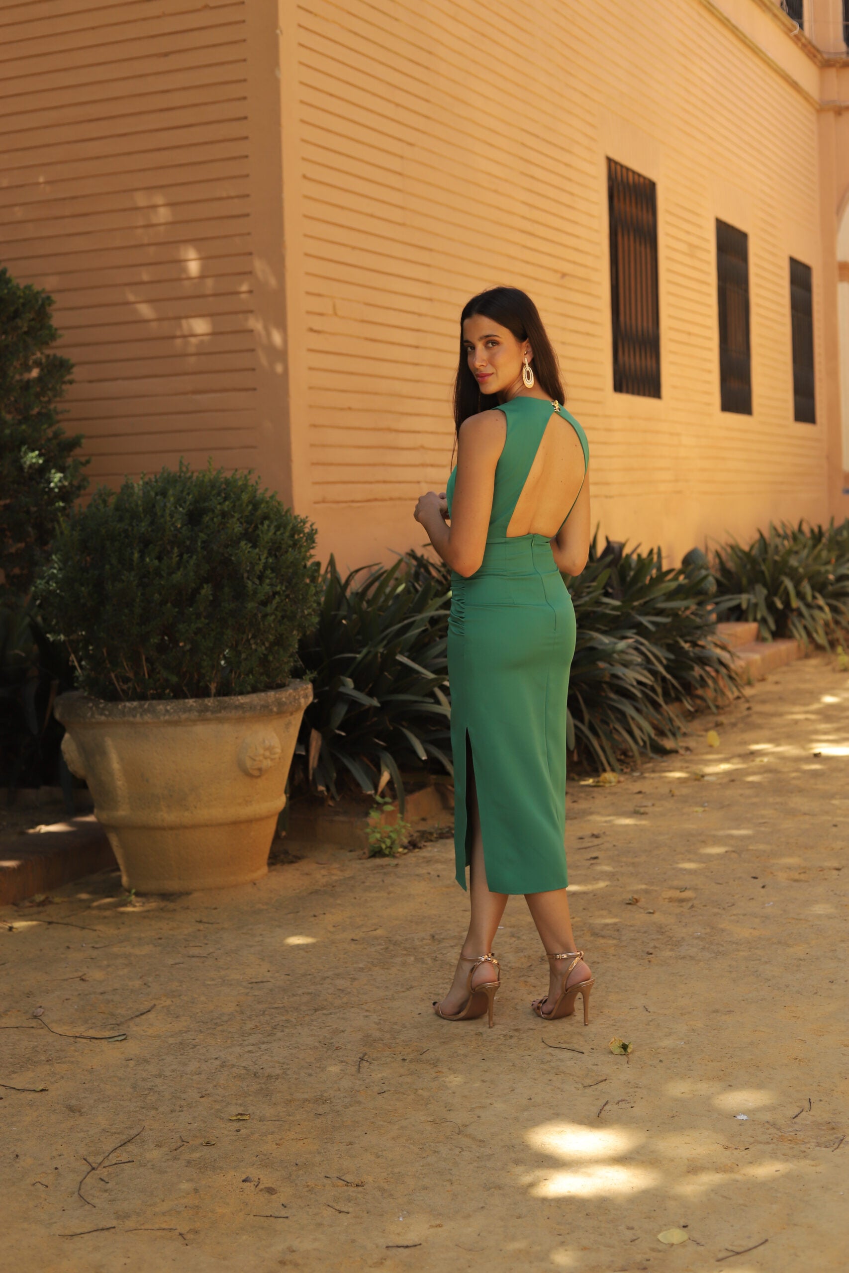 VESTIDO COMBINADO GASA VERDE