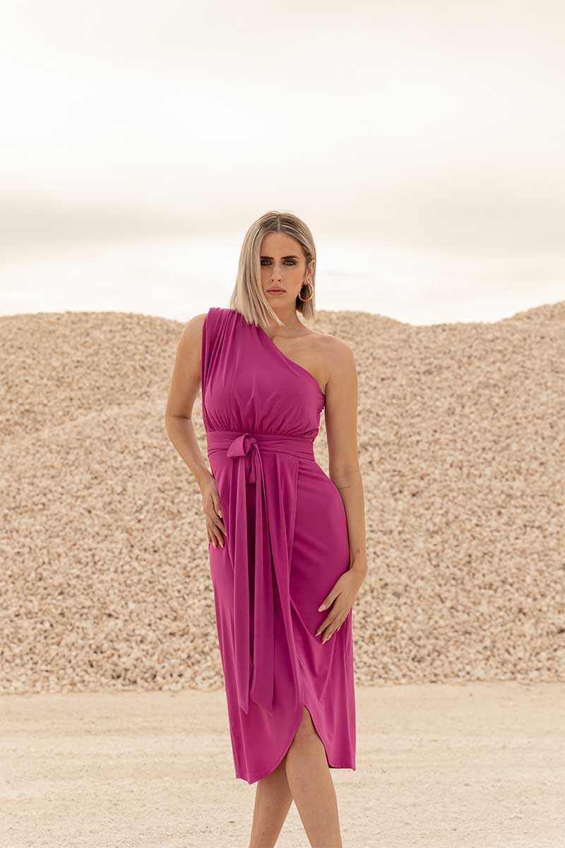 VESTIDO ASIMÉTRICO PUNTO ORQUÍDEA