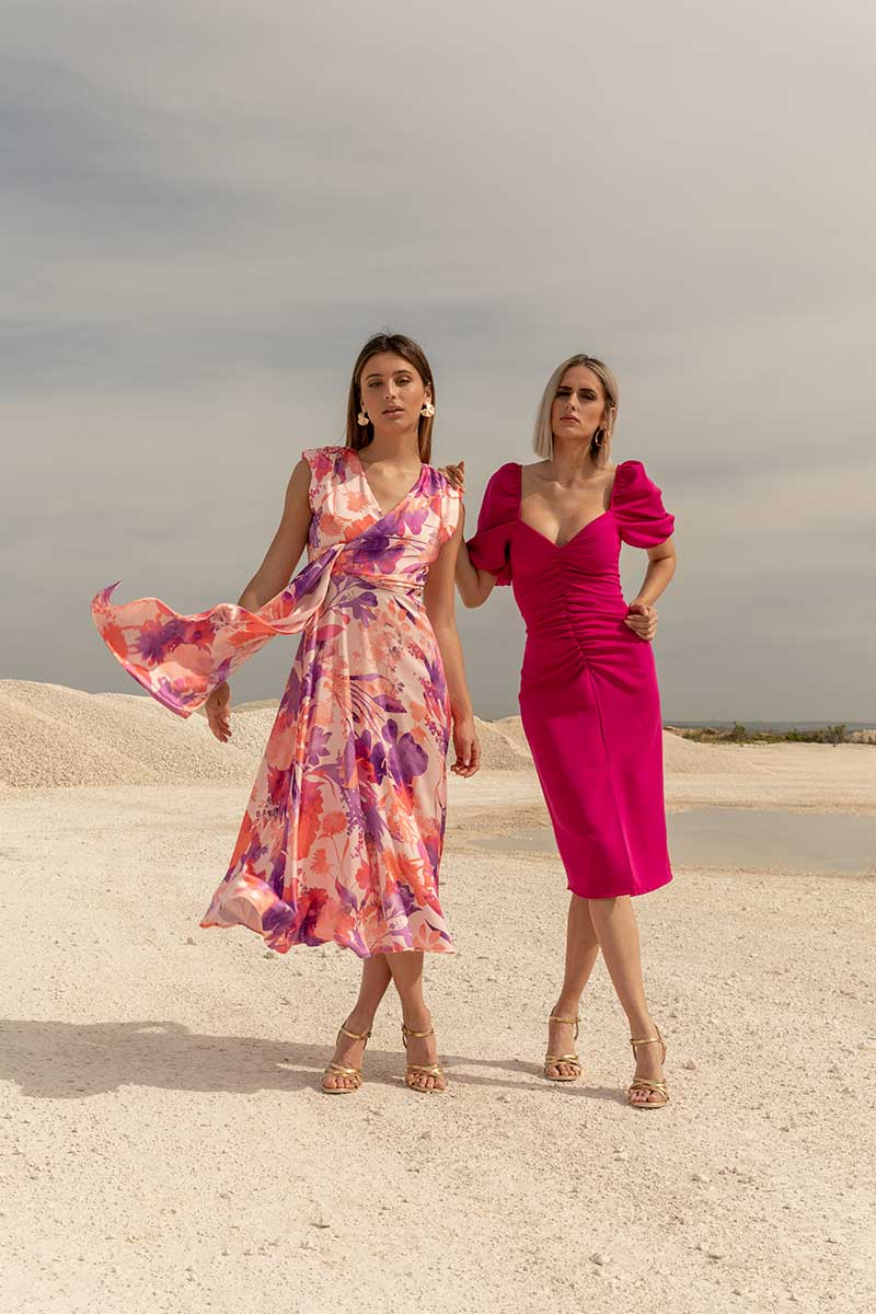 VESTIDO RASO TONOS MORADOS