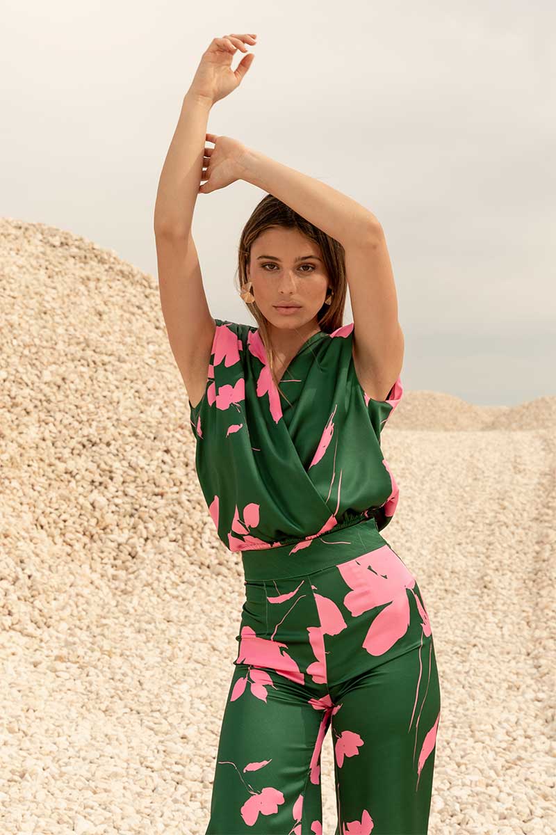 CONJUNTO VERDE-FUCSIA