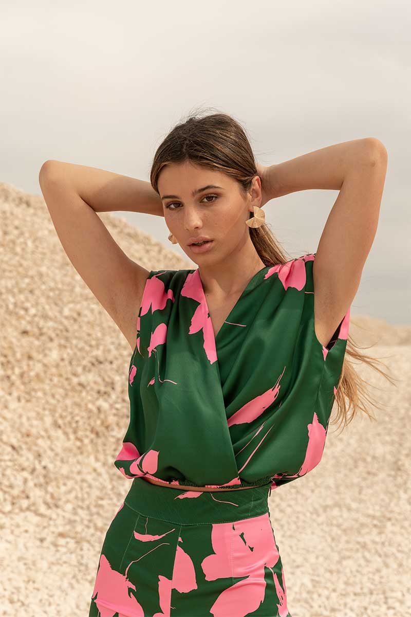 CONJUNTO VERDE-FUCSIA