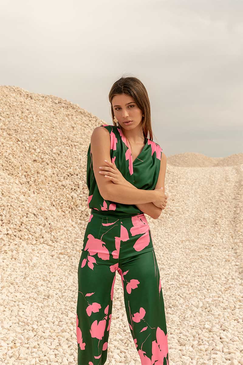 CONJUNTO VERDE-FUCSIA