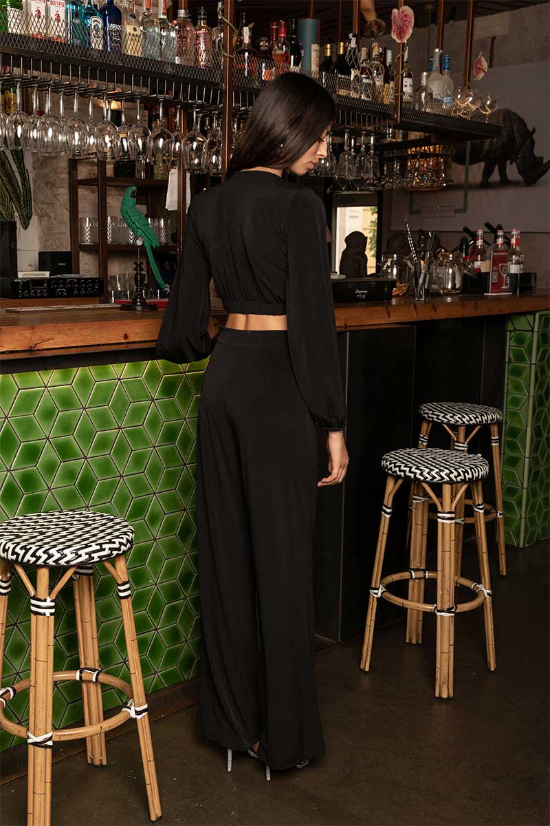 CONJUNTO TOP PANTALÓN NEGRO
