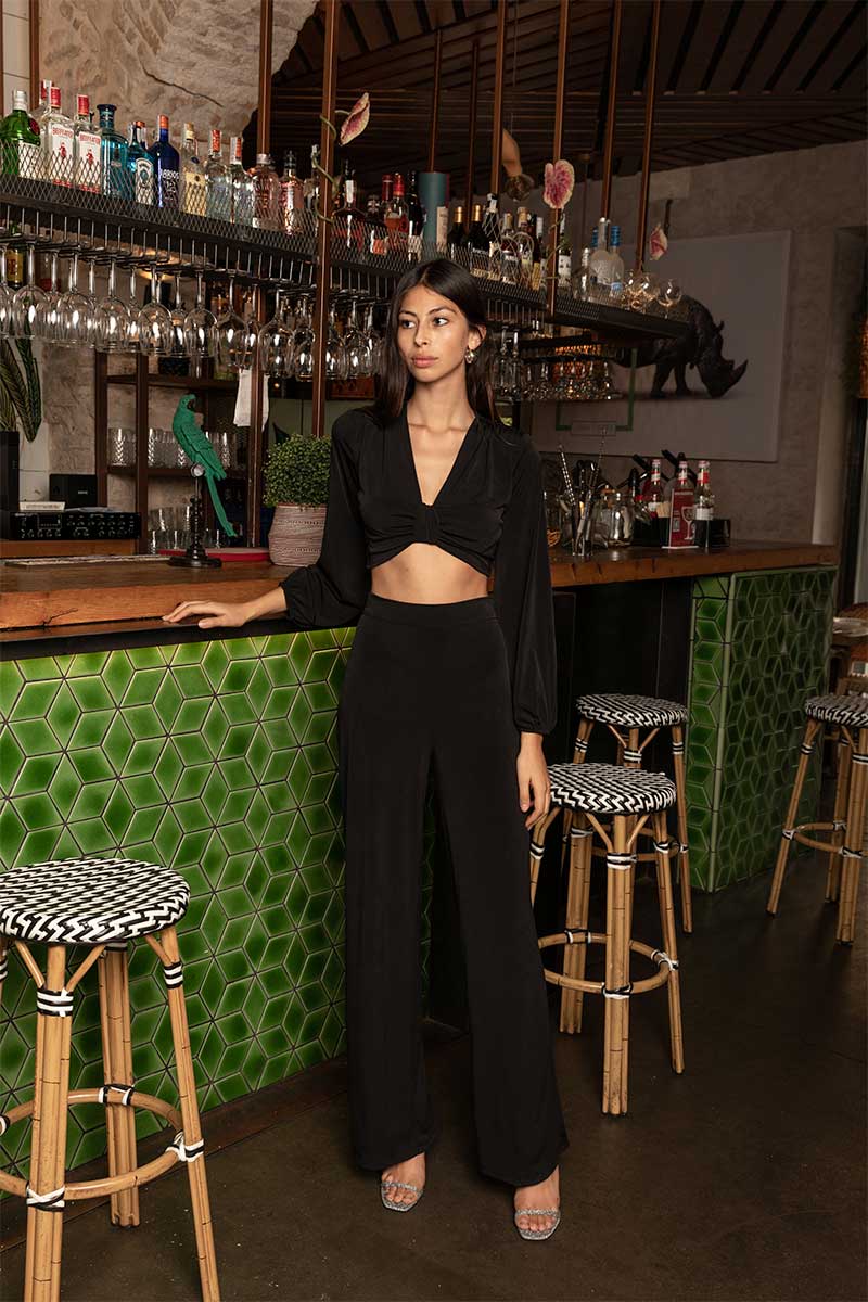 CONJUNTO TOP PANTALÓN NEGRO